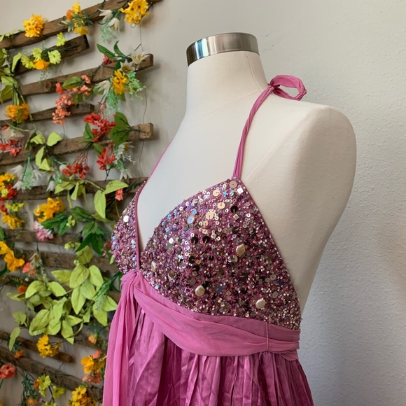 BCBGMAXAZRIA Beaded Halter Dress - Picture 2 of 3